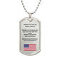 Hawaiian Thank You Military Veteran Dog Tag Necklace