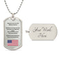 Hawaiian Thank You Military Veteran Dog Tag Necklace