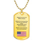 Hawaiian Thank You Military Veteran Dog Tag Necklace