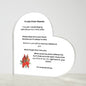 A note from Heaven Printed Acrylic Heart Plaque
