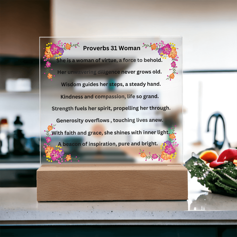 Proverbs 31 Woman Acrylic Square Plaque