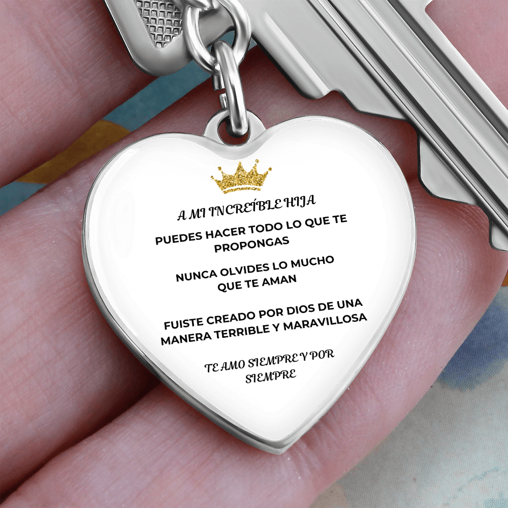 Spanish Graphic Heart Keychain