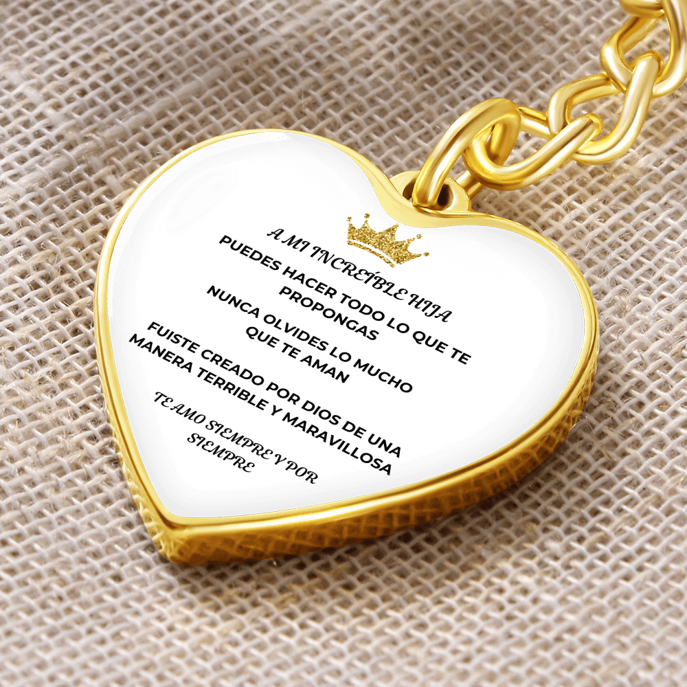 Spanish Graphic Heart Keychain