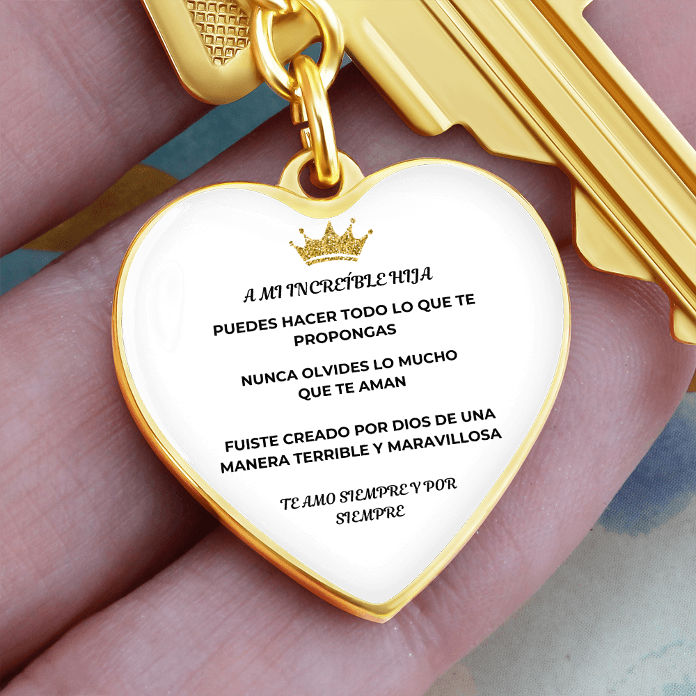 Spanish Graphic Heart Keychain