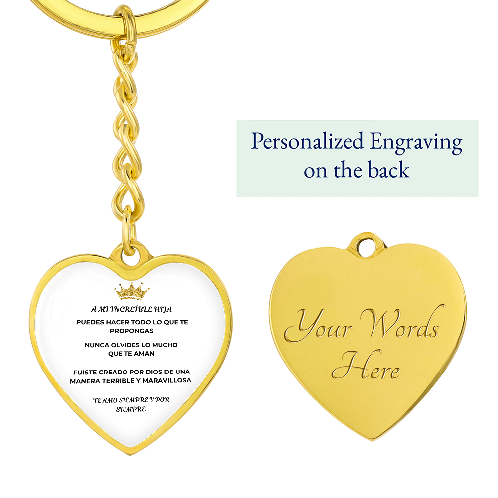 Spanish Graphic Heart Keychain
