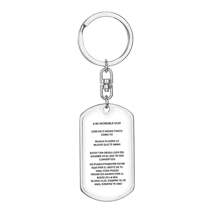 Spanish Son Dog Tag Keychain
