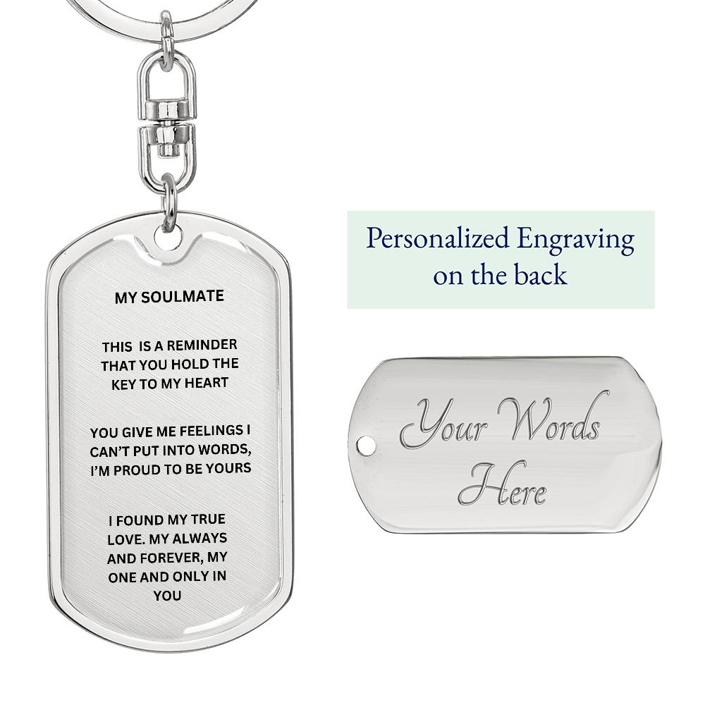 My Soulmate Dog Tag Keychain