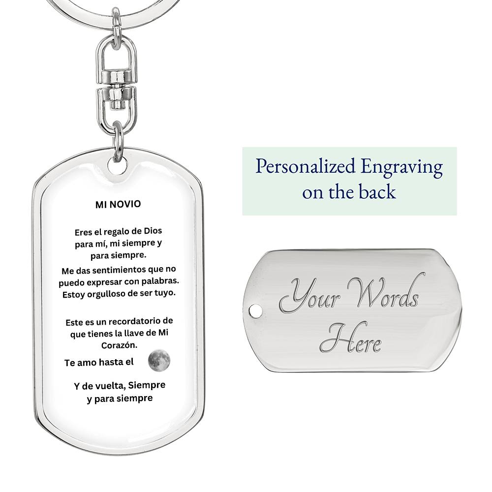 Spanish My Boyfriend Graphic Keychain