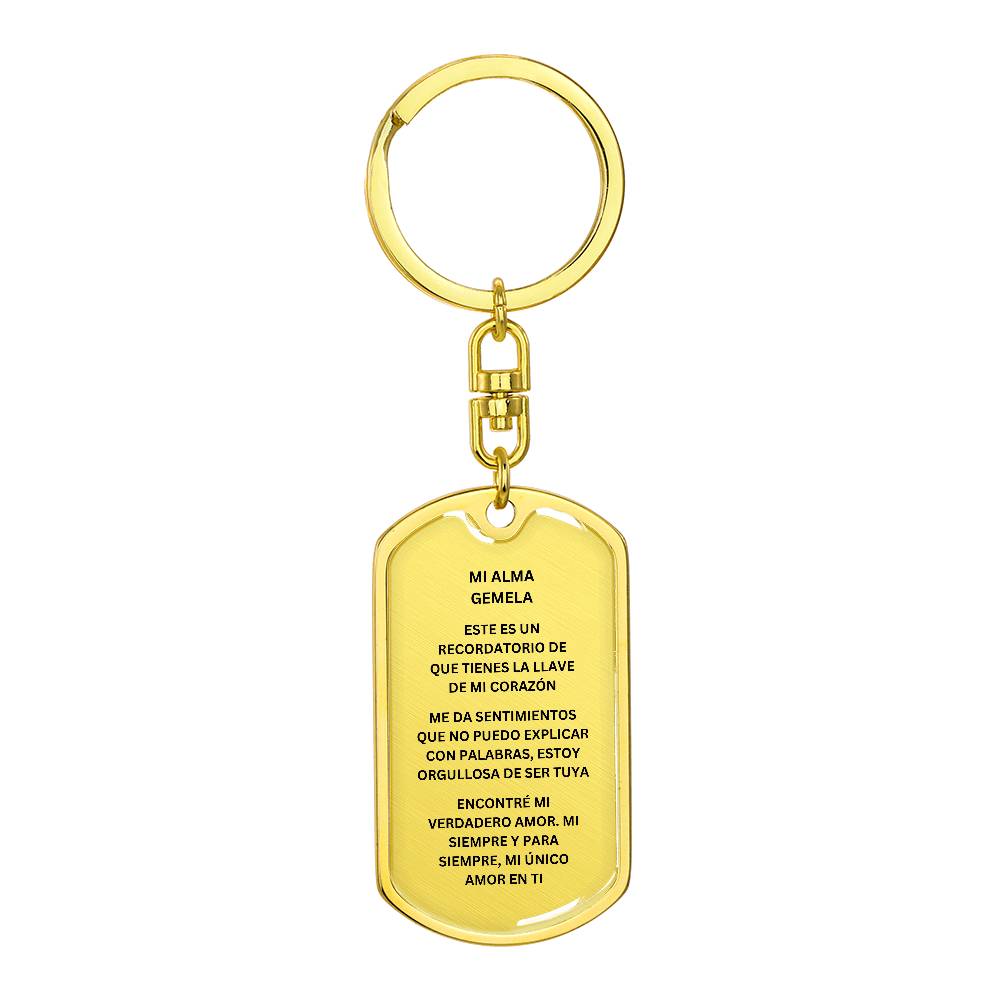 Spanish My Soulmate Dog Tag Keychain