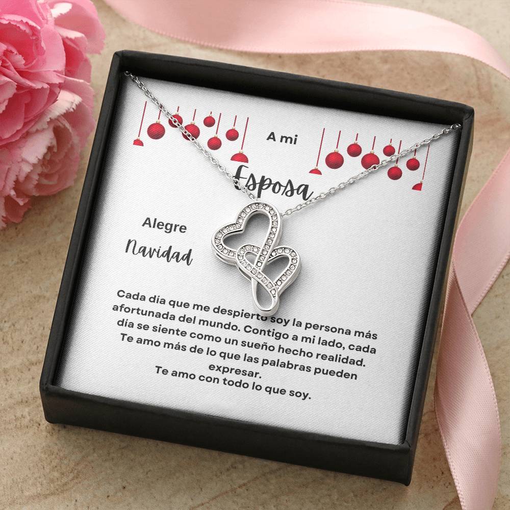 To My Wife Spanish Merry Christmas Heart2Heart Necklace