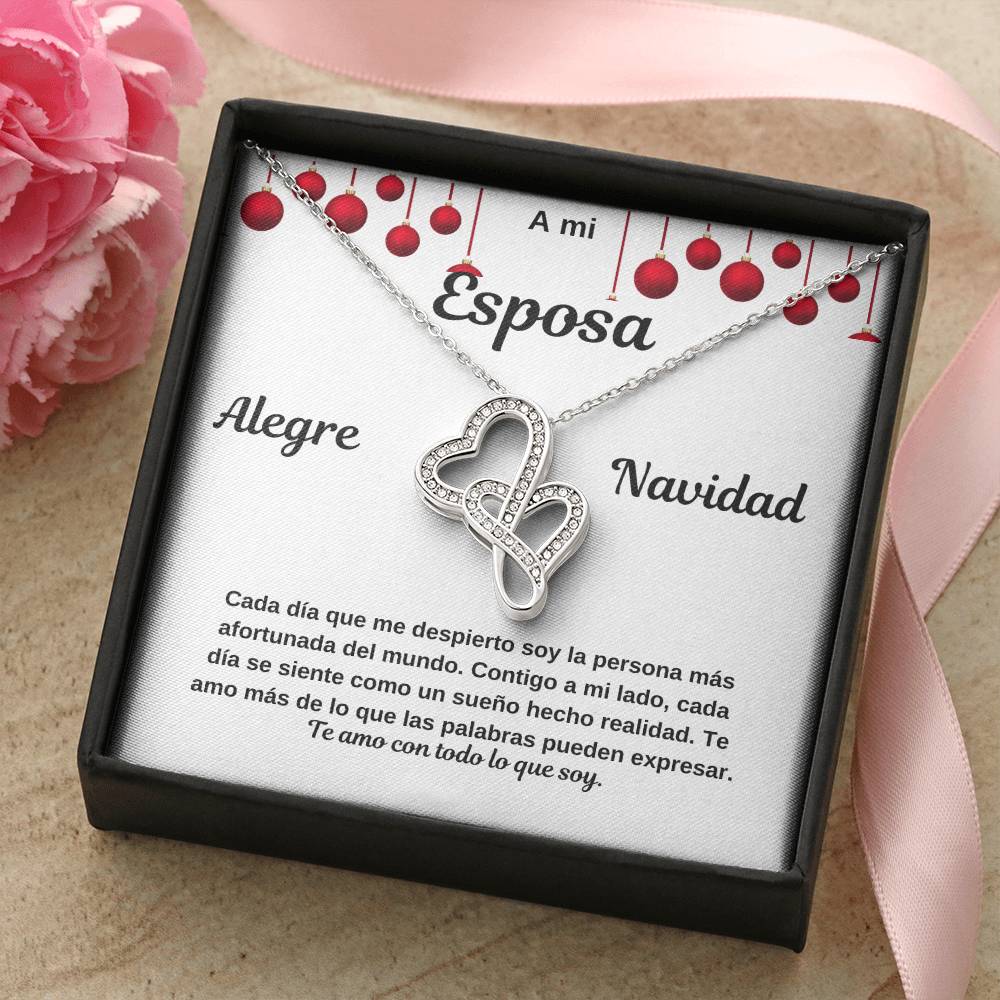 To My Wife Spanish Merry Christmas Heart2Hdeart Necklace