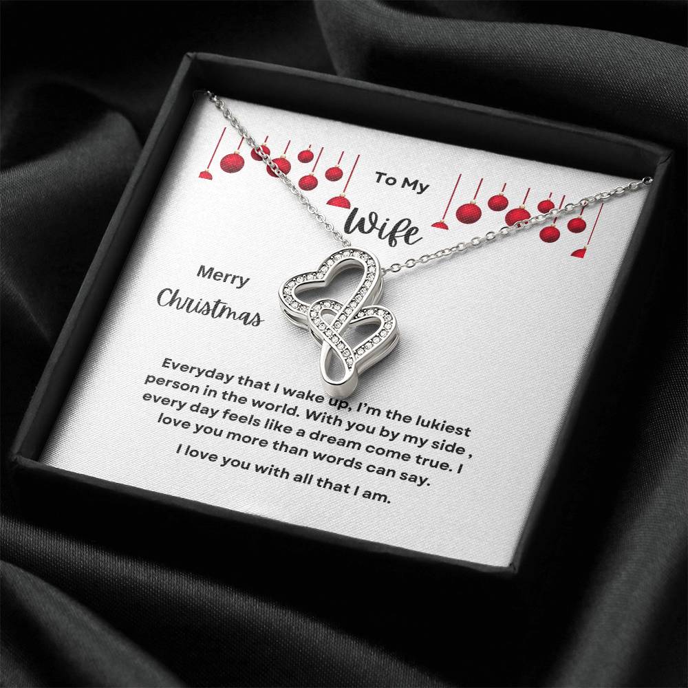 To My Wife Merry Christmas Heart2Heart Necklace