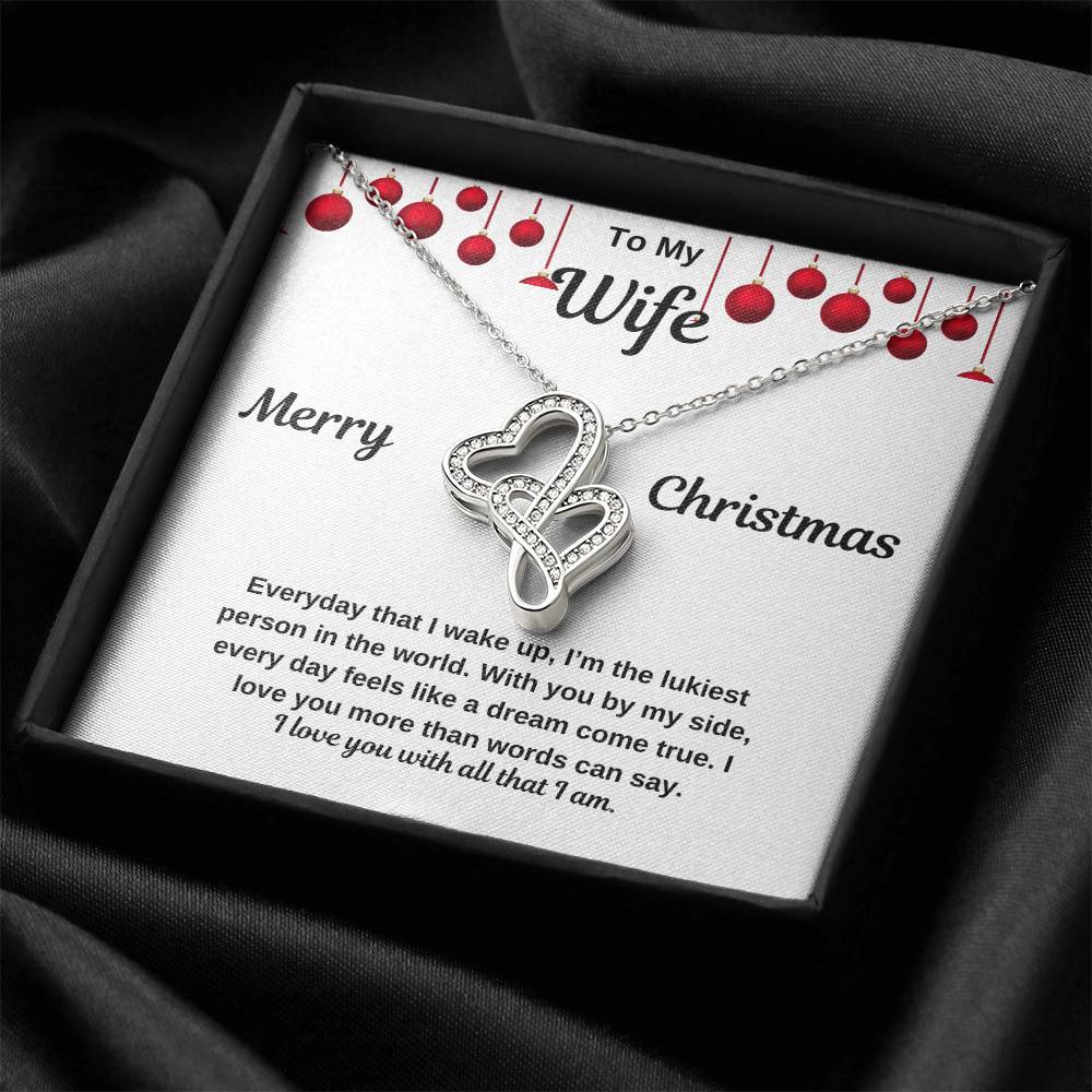 To My Wife Merry Christmas Heart2Heart Necklace