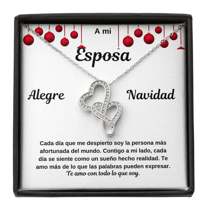 To My Wife Spanish Merry Christmas Heart2Hdeart Necklace