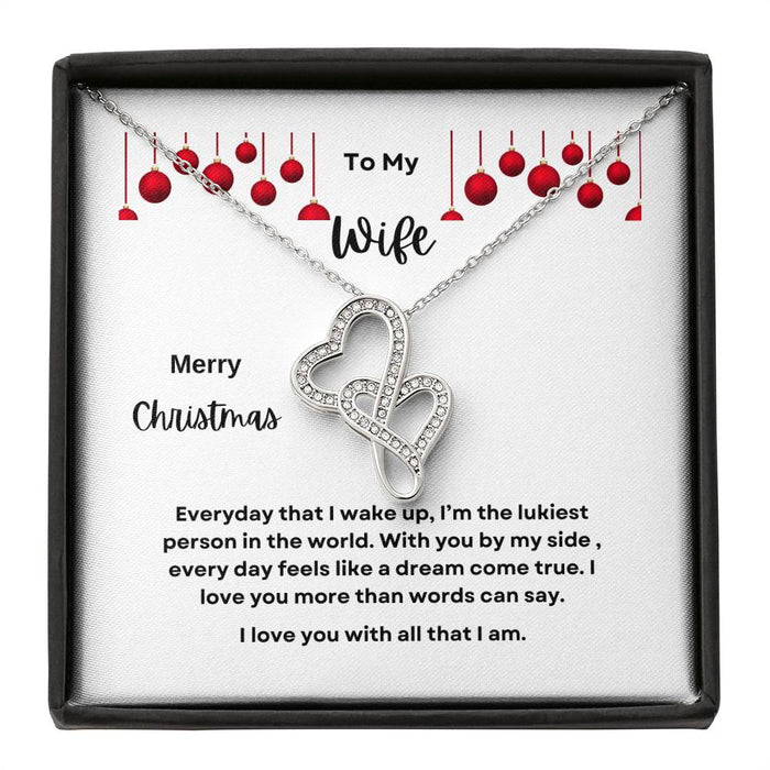 To My Wife Merry Christmas Heart2Heart Necklace