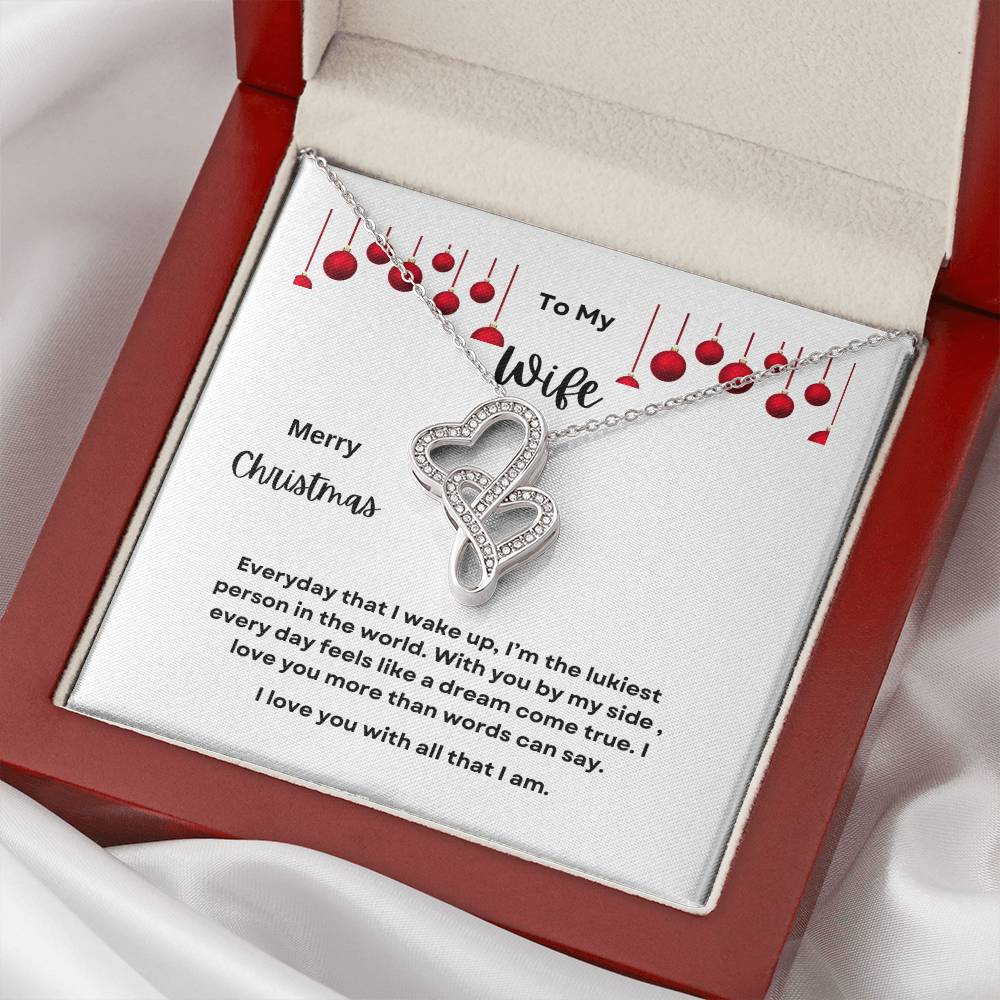 To My Wife Merry Christmas Heart2Heart Necklace