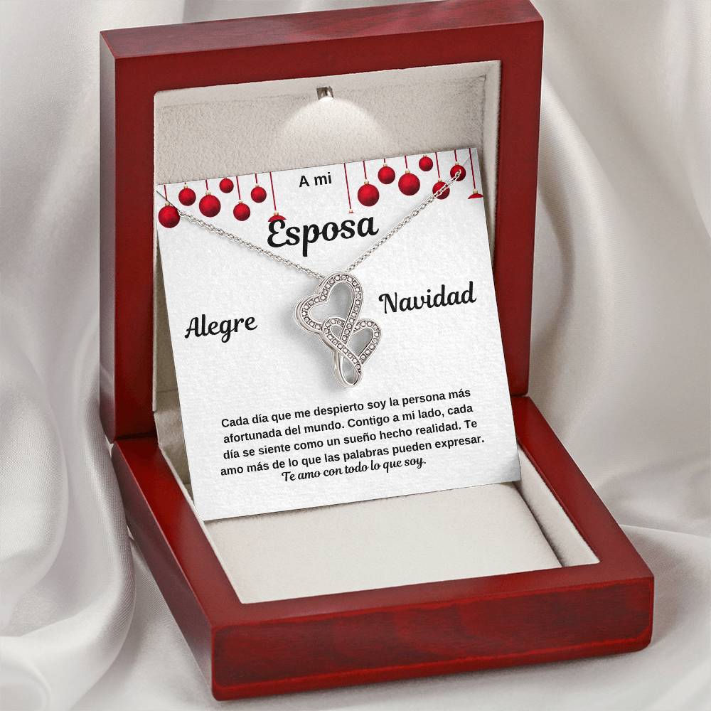To My Wife Spanish Merry Christmas Heart2Hdeart Necklace