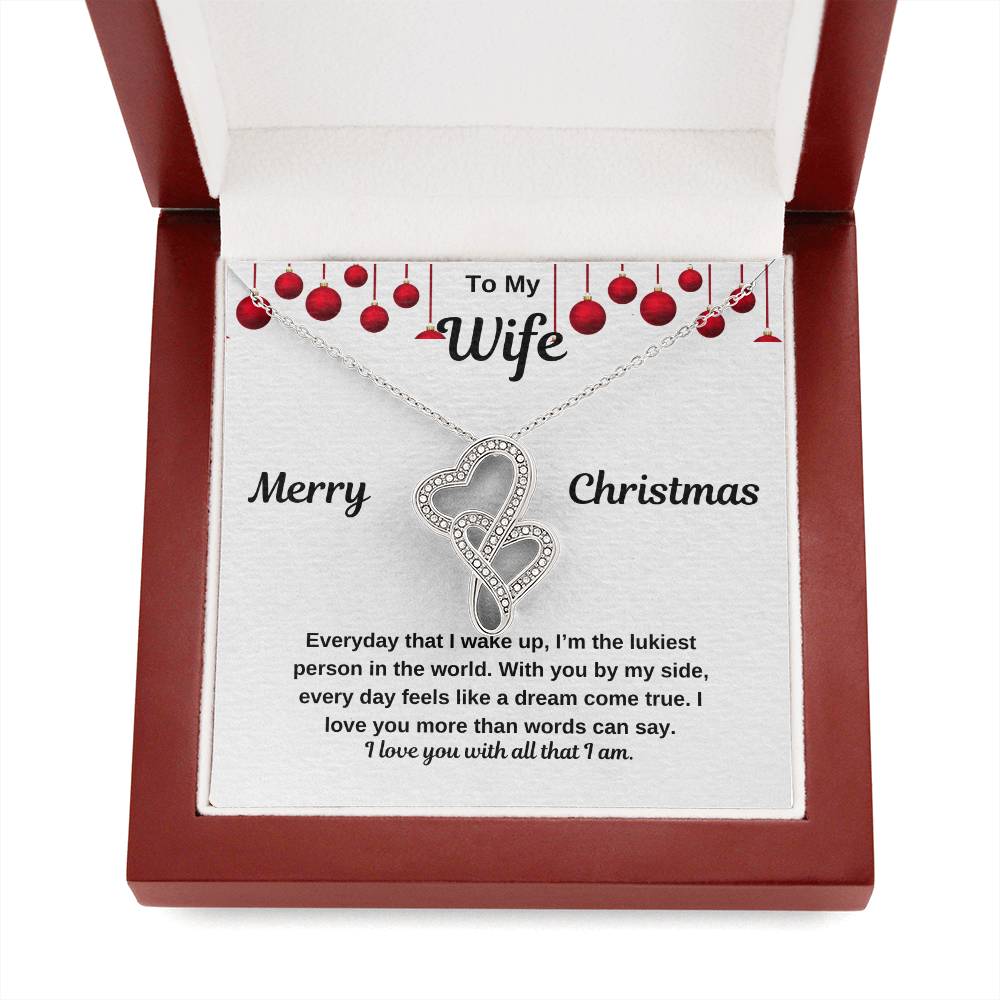 To My Wife Merry Christmas Heart2Heart Necklace