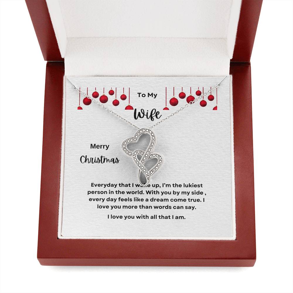 To My Wife Merry Christmas Heart2Heart Necklace