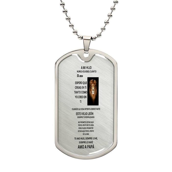SPANISH TO MY SON DOG TAG