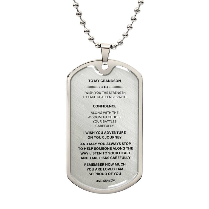 TO MY GRANDSON DOG TAG