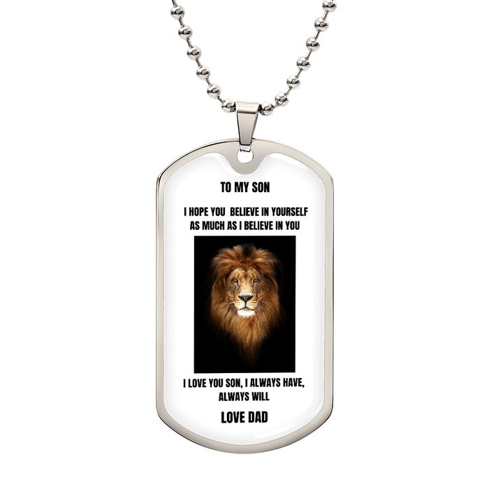 To My Son Dog Tag Necklace