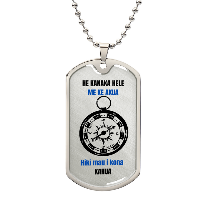 A Man Who Walks With God Dog Tag Haswaiian