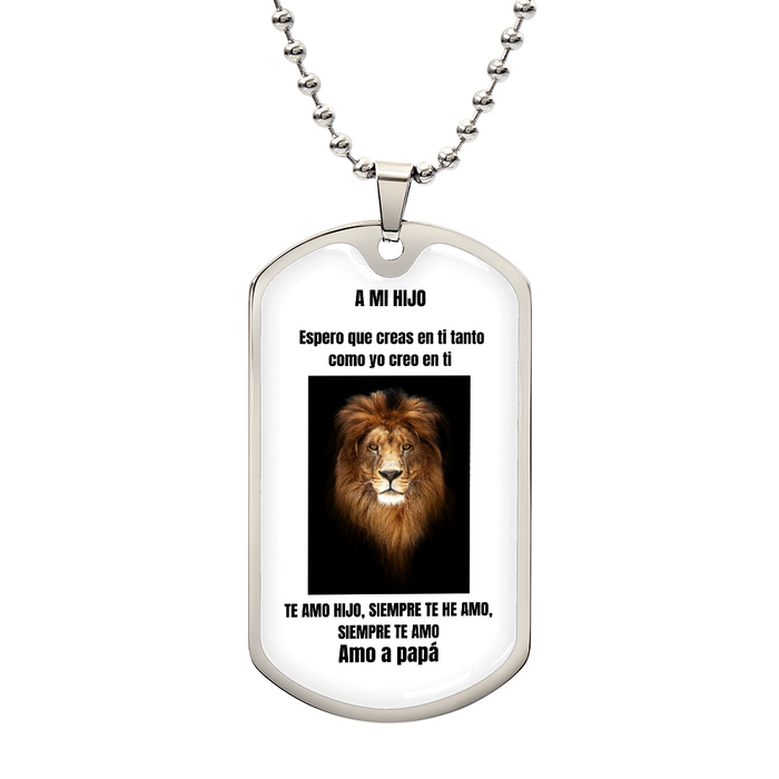 To My Son Dog Tag Necklace Spanish