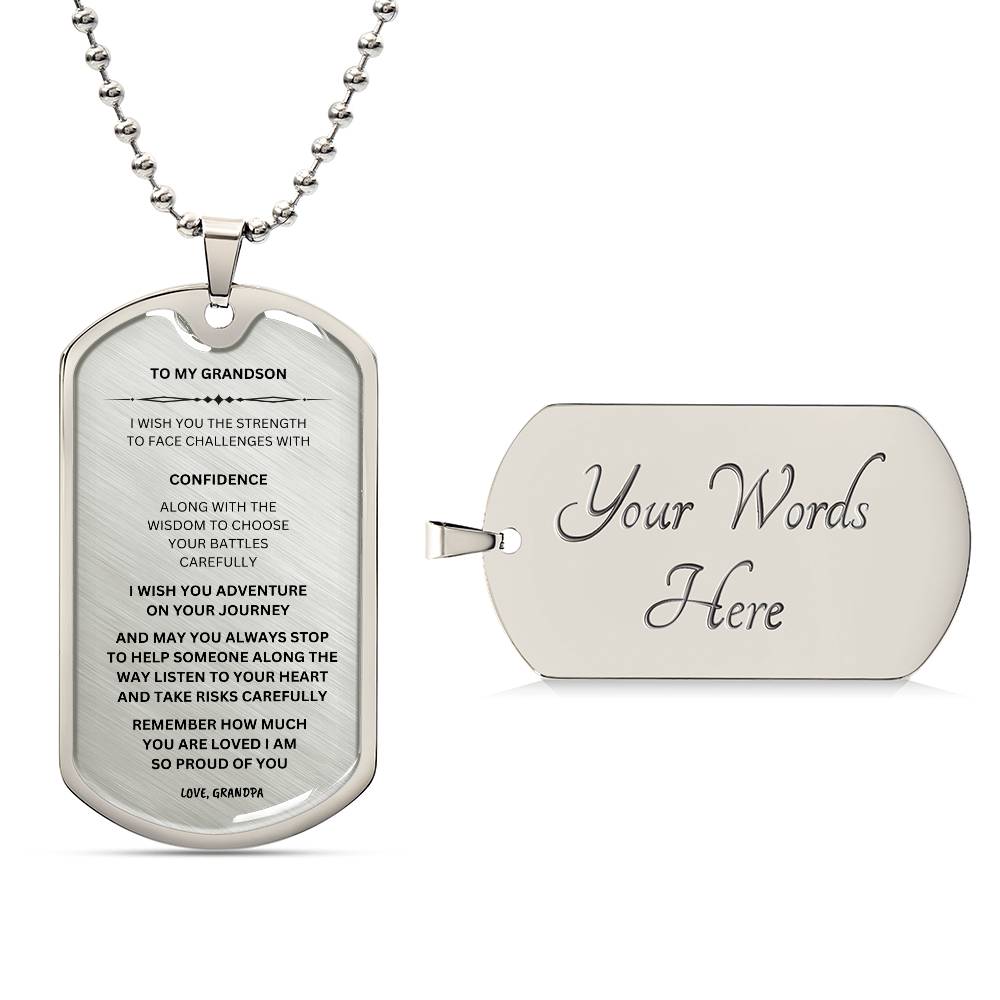 TO MY GRANDSON DOG TAG