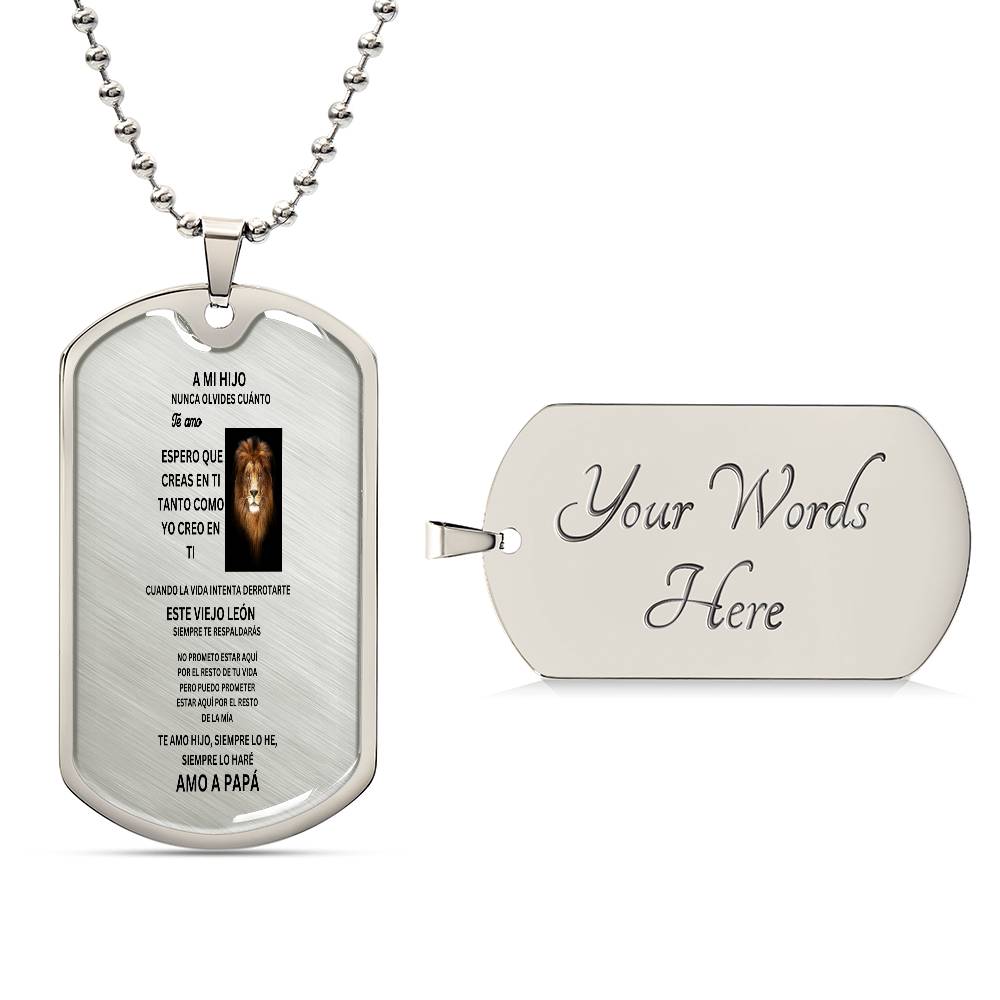 SPANISH TO MY SON DOG TAG