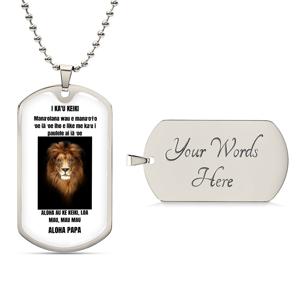 To My Son Dog Tag Necklace Hawaiian