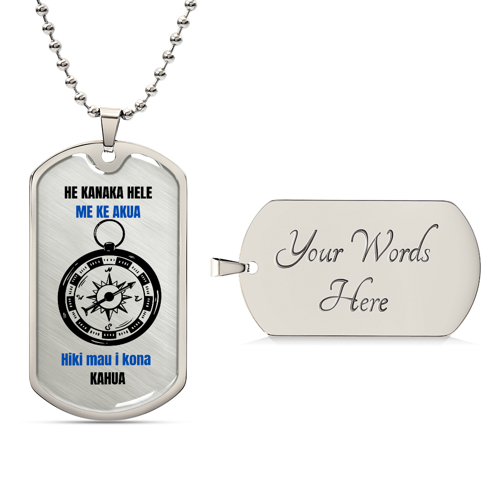 A Man Who Walks With God Dog Tag Haswaiian
