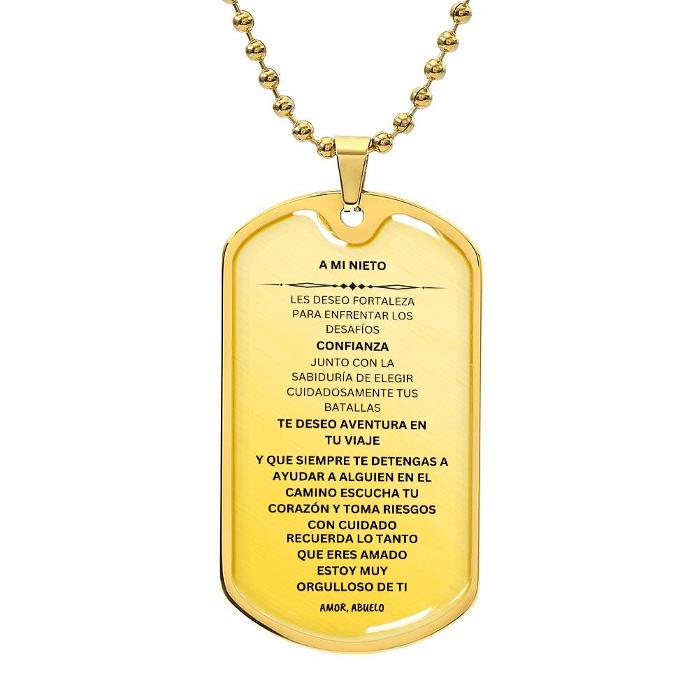SPANISH TO MY GRANDSON DOG TAG