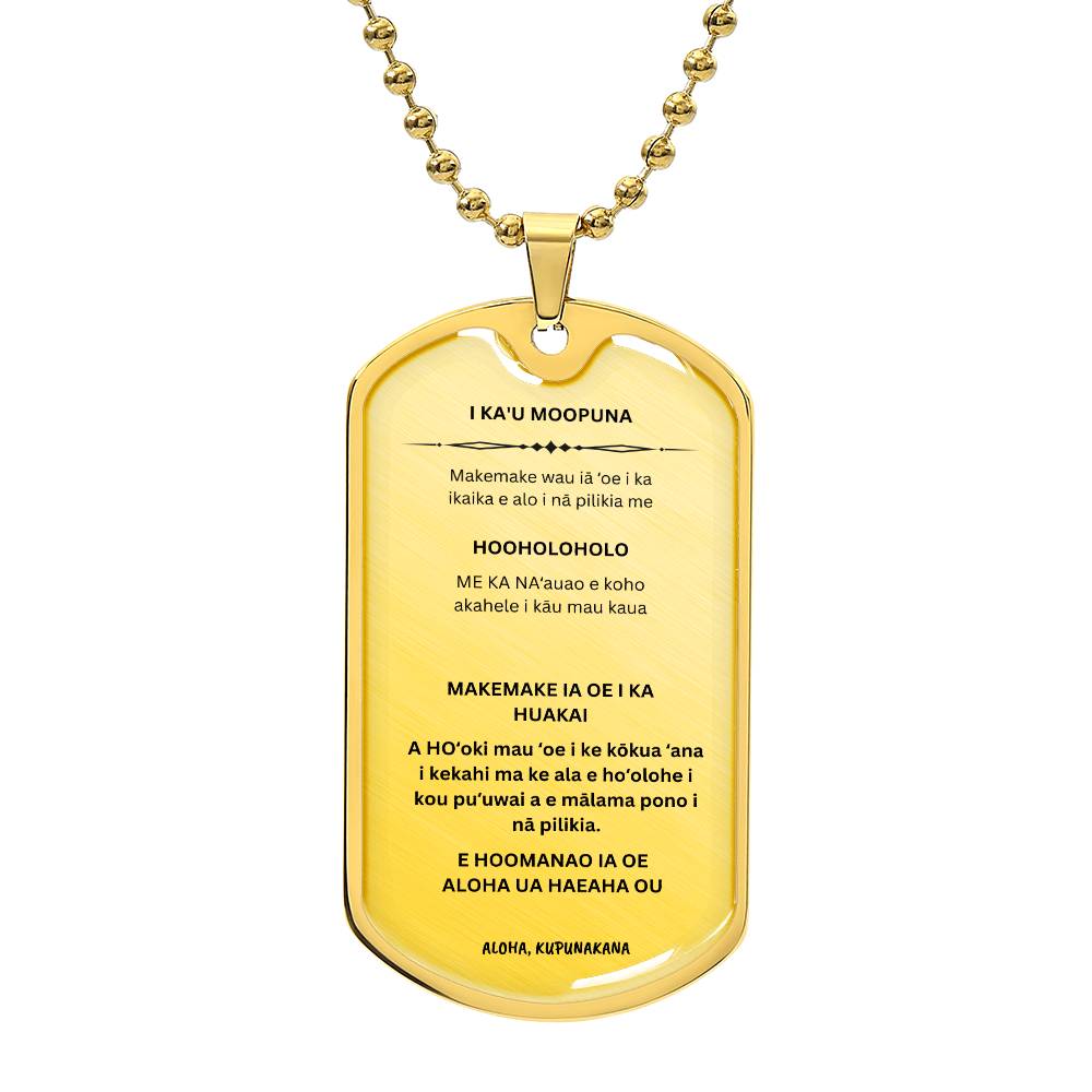 HAWAIIAN TO MY GRANDSON  DOG TAG