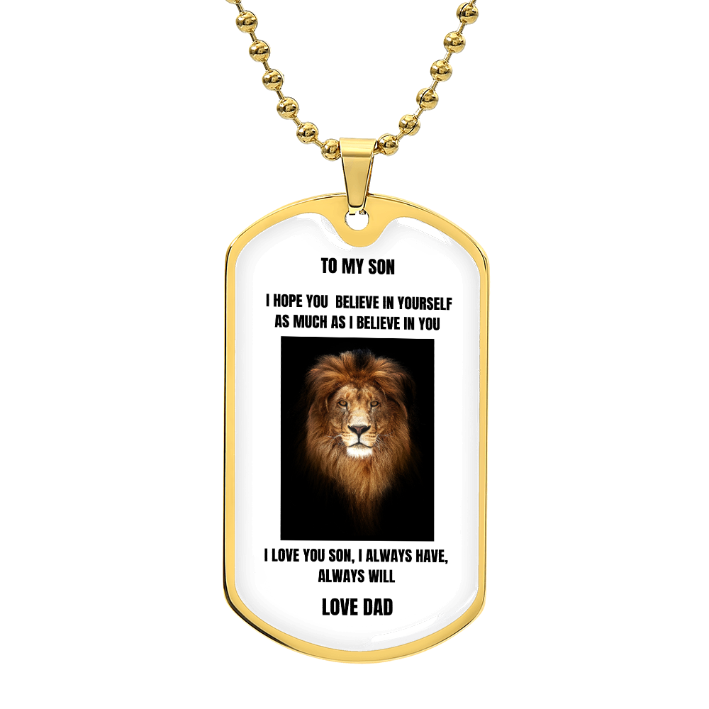 To My Son Dog Tag Necklace