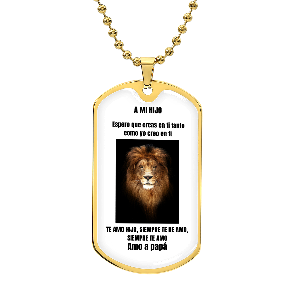 To My Son Dog Tag Necklace Spanish