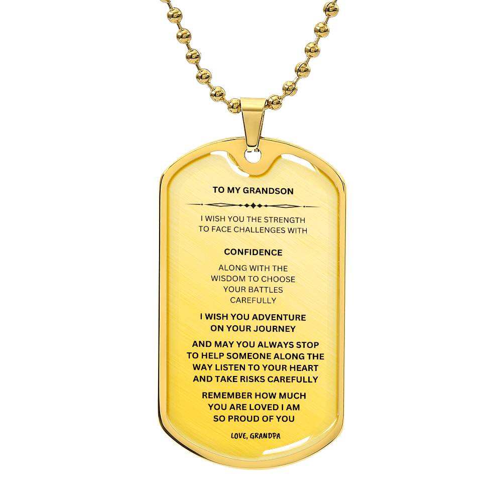 TO MY GRANDSON DOG TAG