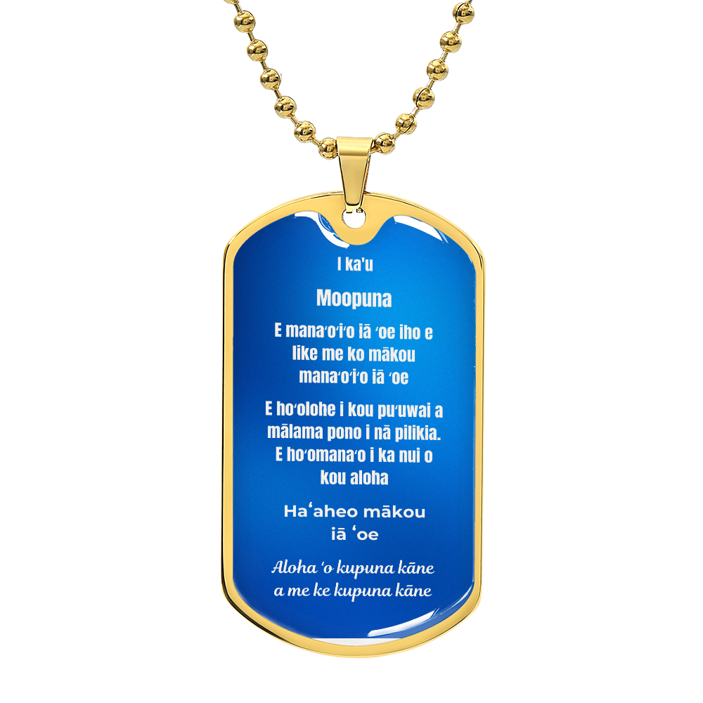 To My Grandson Dog Tag Necklace Hawaiian