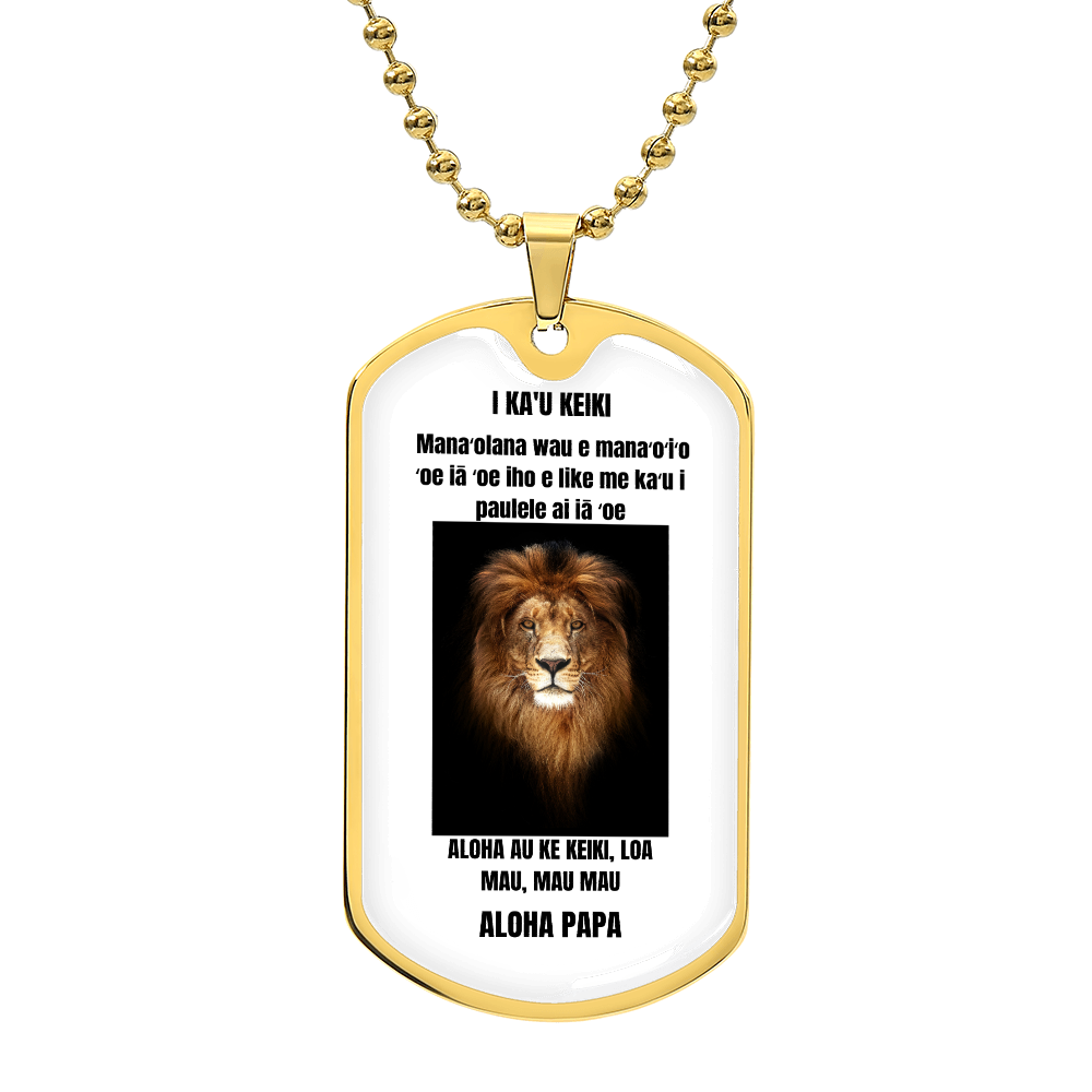 To My Son Dog Tag Necklace Hawaiian