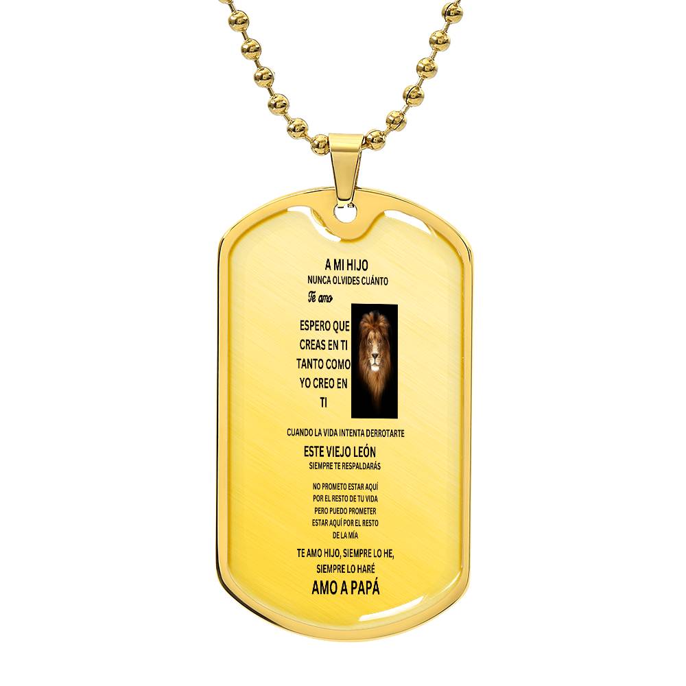 SPANISH TO MY SON DOG TAG
