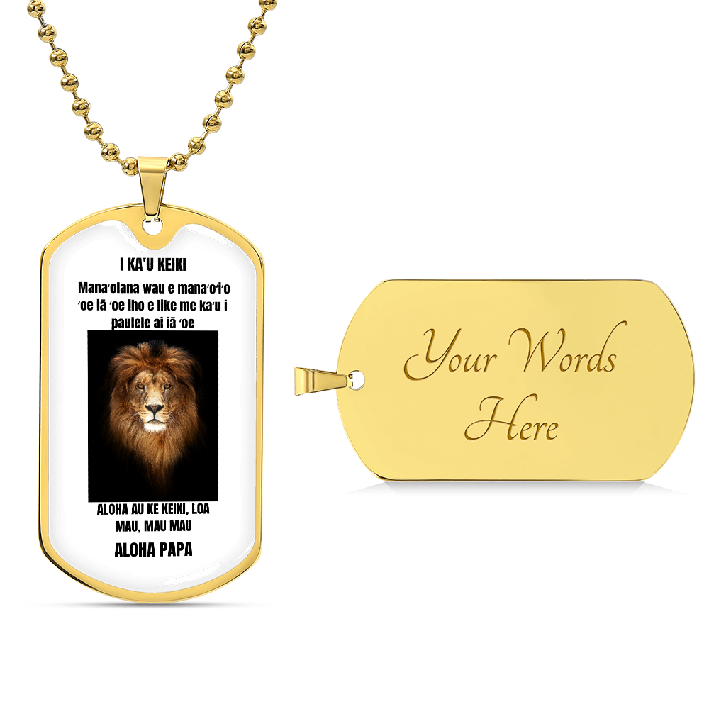 To My Son Dog Tag Necklace Hawaiian