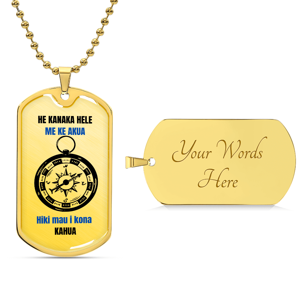 A Man Who Walks With God Dog Tag Haswaiian