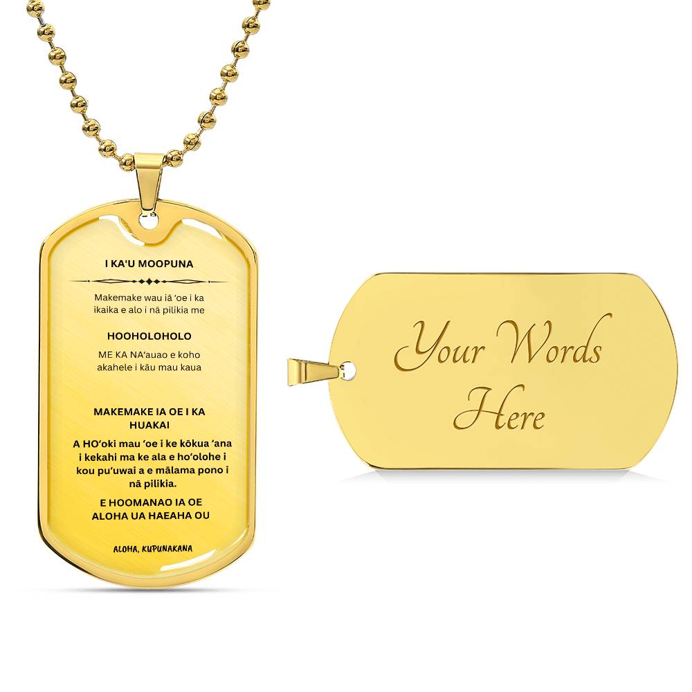 HAWAIIAN TO MY GRANDSON  DOG TAG