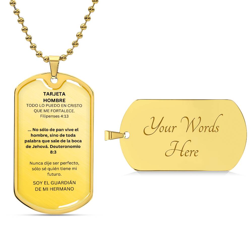 Spanish Man Card Dog Tag
