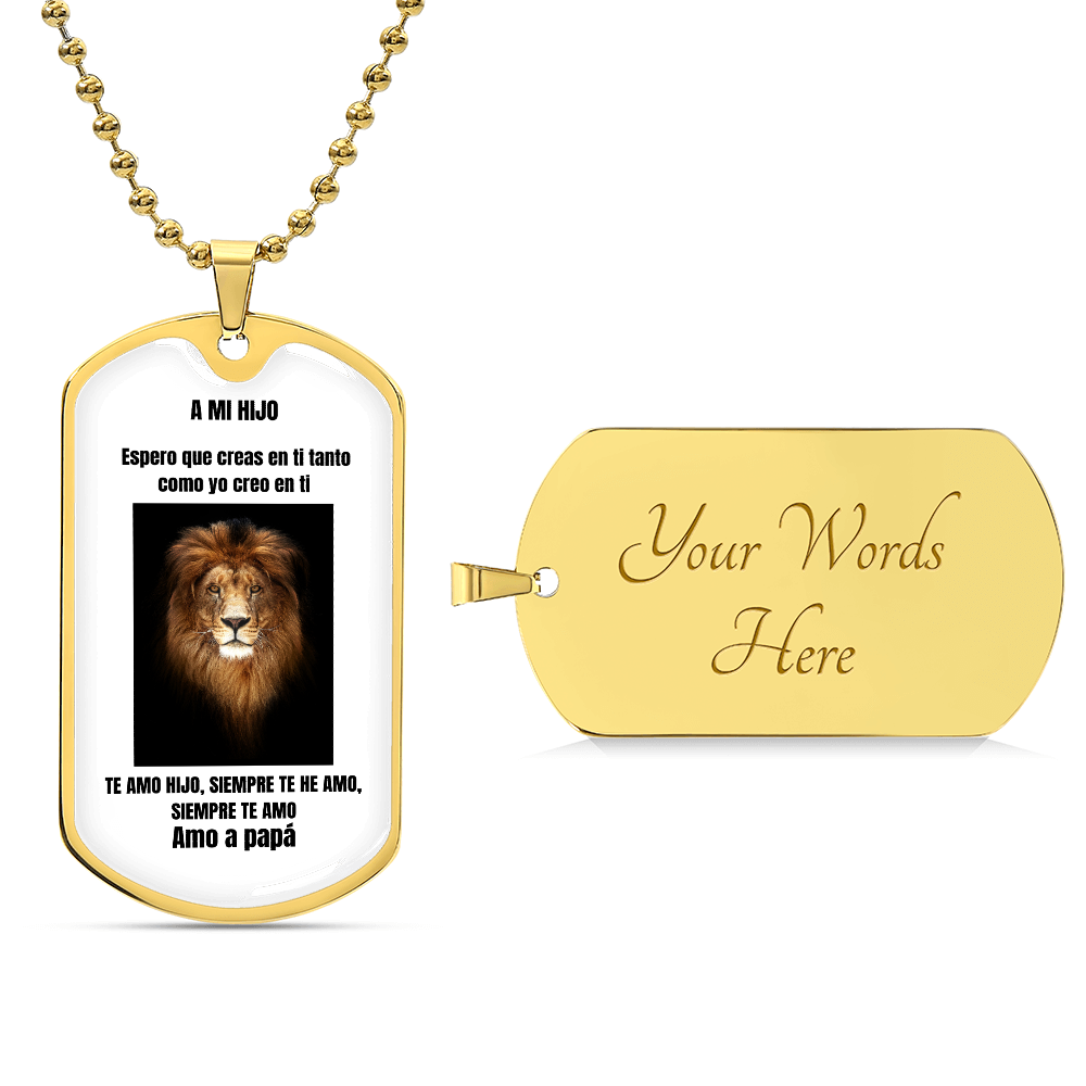 To My Son Dog Tag Necklace Spanish