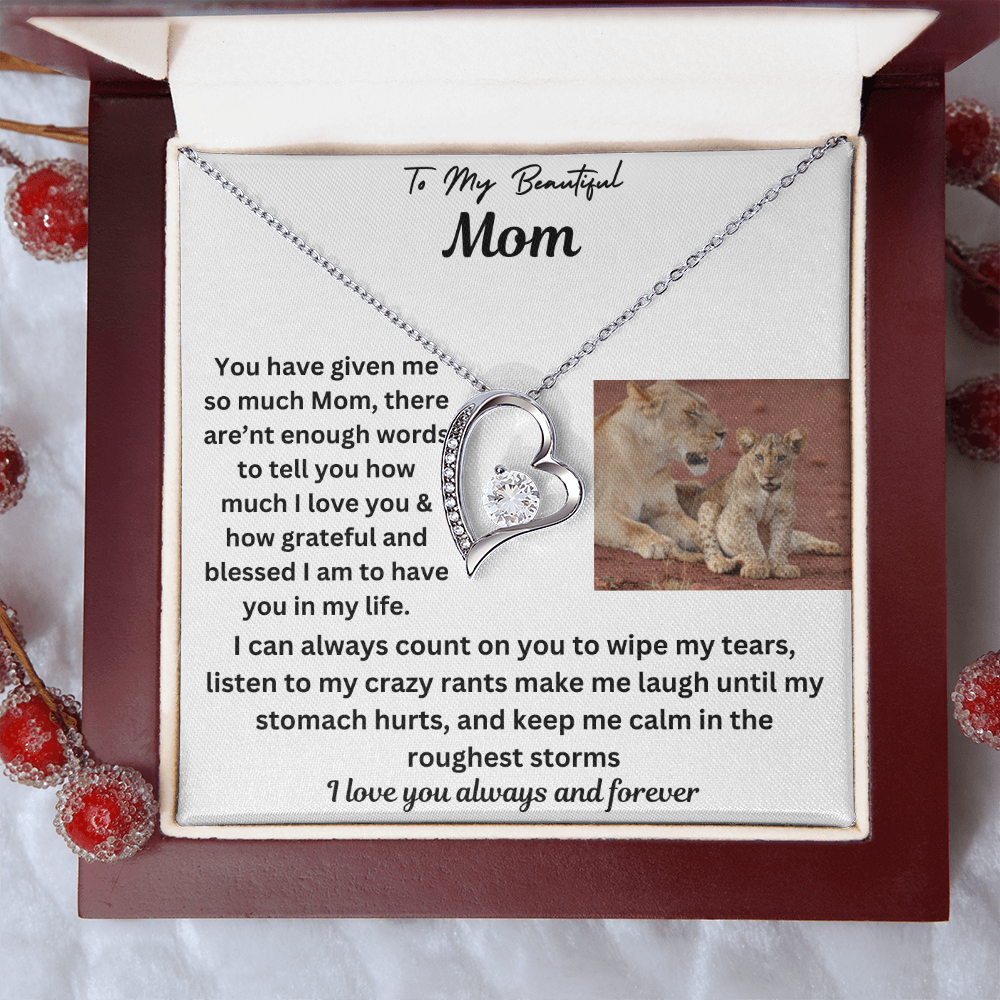 To My Beautiful Mom Forever Love Necklace