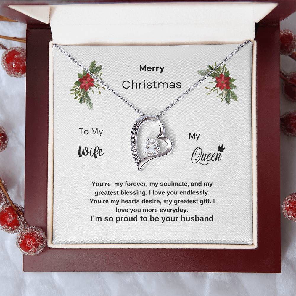 Merry Christmas To My  Queen Forever Love Necklace