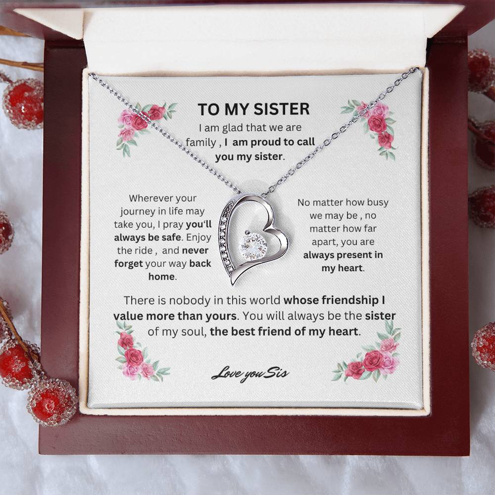 To My Sister Forever Love Necklace