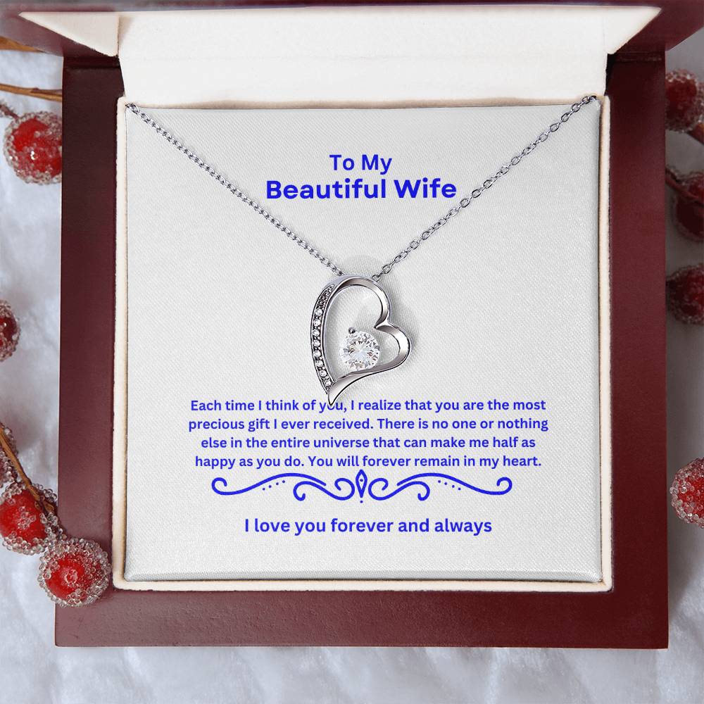 To My Be3utiful Wife Forever Love Necklace