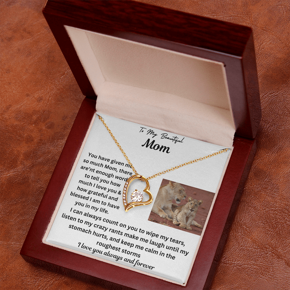 To My Beautiful Mom Forever Love Necklace